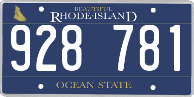 RI license plate 928781