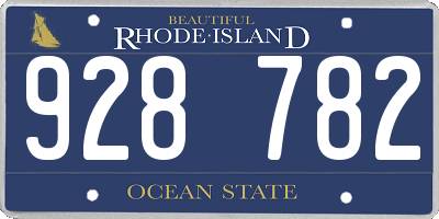 RI license plate 928782