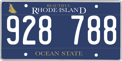 RI license plate 928788