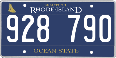 RI license plate 928790