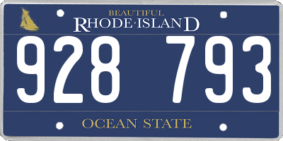 RI license plate 928793