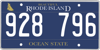 RI license plate 928796