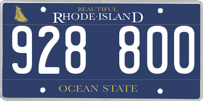 RI license plate 928800