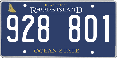 RI license plate 928801