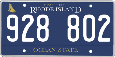 RI license plate 928802