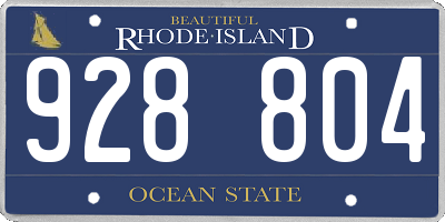 RI license plate 928804
