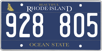 RI license plate 928805