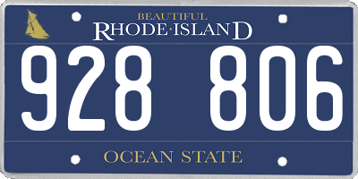 RI license plate 928806
