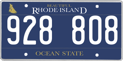 RI license plate 928808