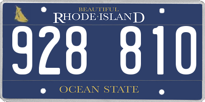 RI license plate 928810