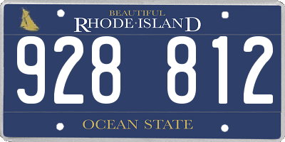 RI license plate 928812