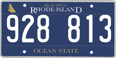 RI license plate 928813