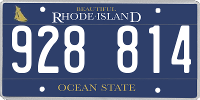 RI license plate 928814