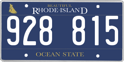 RI license plate 928815