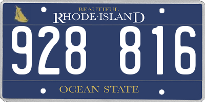RI license plate 928816