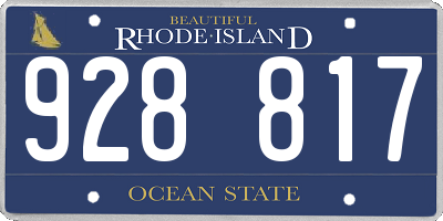 RI license plate 928817