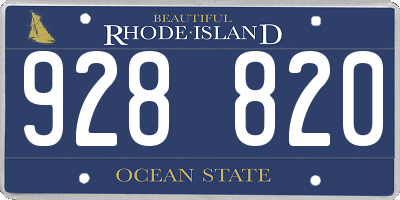 RI license plate 928820