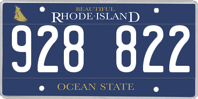 RI license plate 928822