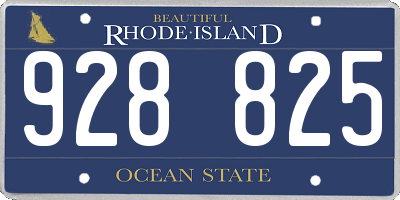 RI license plate 928825