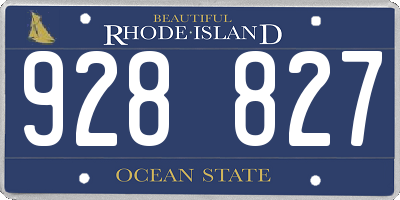 RI license plate 928827