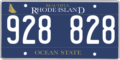 RI license plate 928828