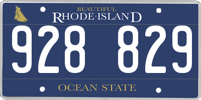 RI license plate 928829