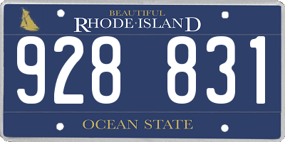 RI license plate 928831