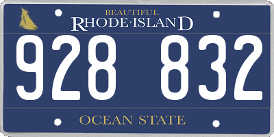 RI license plate 928832