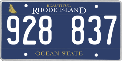 RI license plate 928837