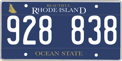 RI license plate 928838