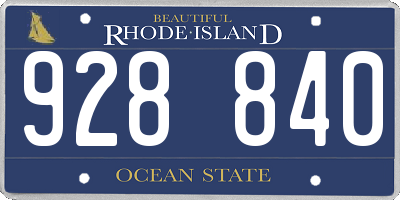 RI license plate 928840