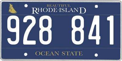 RI license plate 928841