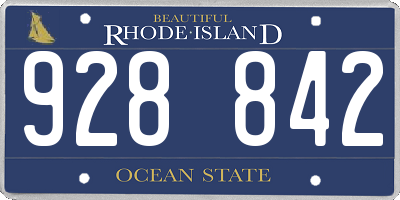 RI license plate 928842