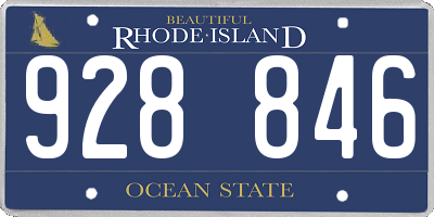 RI license plate 928846