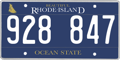 RI license plate 928847