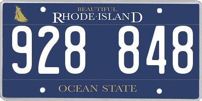 RI license plate 928848