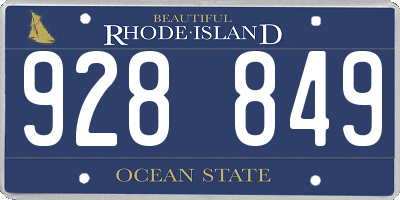 RI license plate 928849