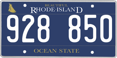 RI license plate 928850