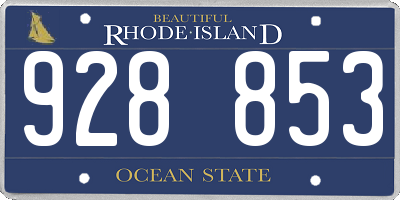 RI license plate 928853