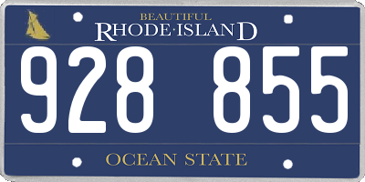 RI license plate 928855