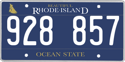 RI license plate 928857