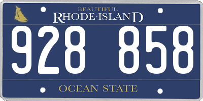 RI license plate 928858