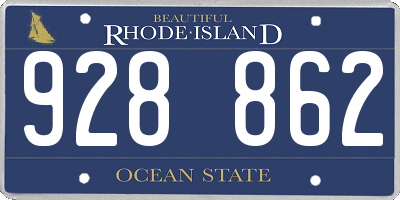 RI license plate 928862