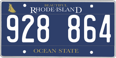 RI license plate 928864