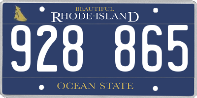 RI license plate 928865