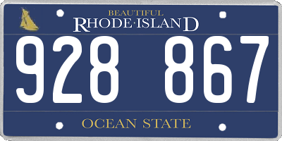 RI license plate 928867