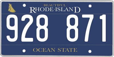 RI license plate 928871