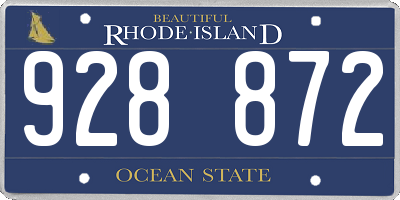 RI license plate 928872