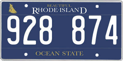 RI license plate 928874