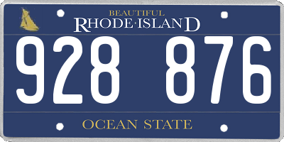 RI license plate 928876
